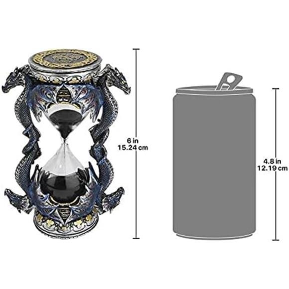 Death's Door Dragon Gothic Decor Statue Hourglass Sand Timer, 6 Inch, Single - Picture 3 of 5